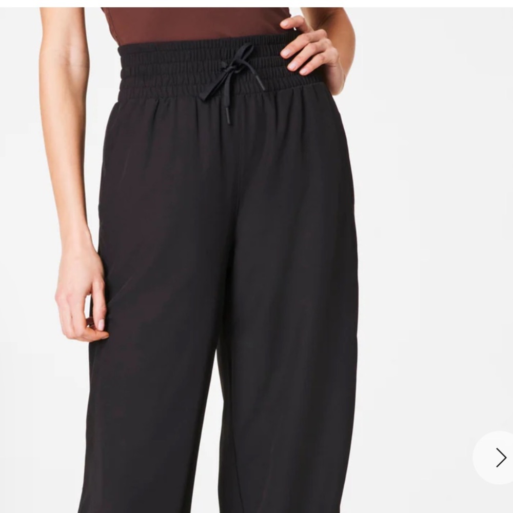 SPANX Black Track Pants with Drawstring Waist size small